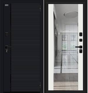 Входная дверь Лайнер-3 Total Black/Off-white