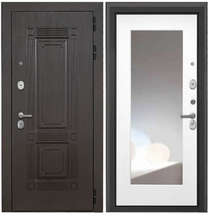 Входная дверь Италия ФЛЗ-М белая матовая с зеркалом