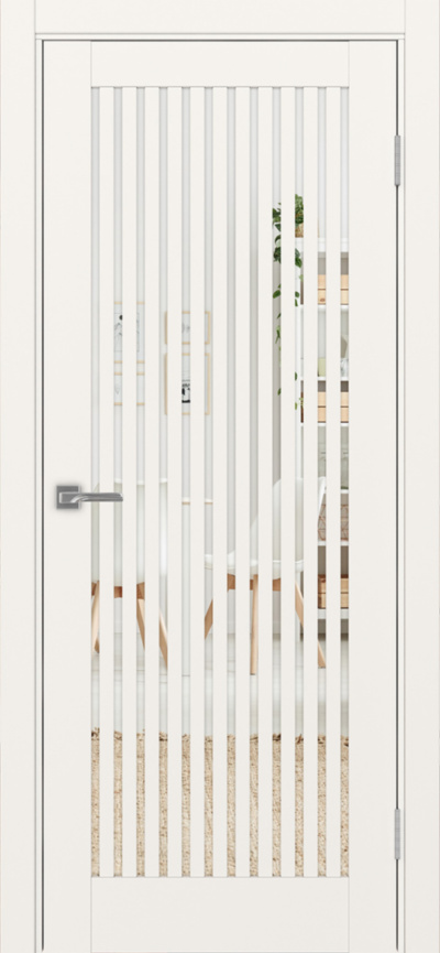   Межкомнатная дверь экошпон Турин_543.2 Бежевый/зеркало