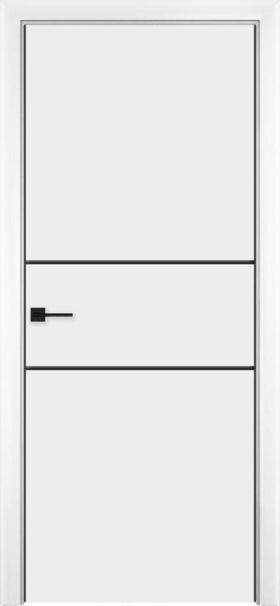 Межкомнатная дверь с эко шпоном Лайн-3 AL Вайт