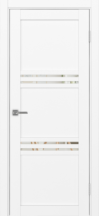  Межкомнатная дверь экошпон Турин-553.12 Белый снежный/зеркало