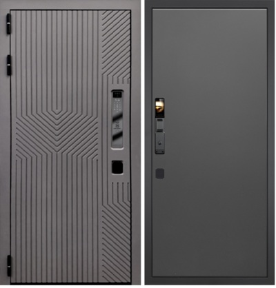  Входная дверь Смарт Нанорельеф 077 графит