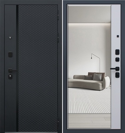 Входная дверь Ньюкасл/Капучино ZB 853-2 с зеркалом