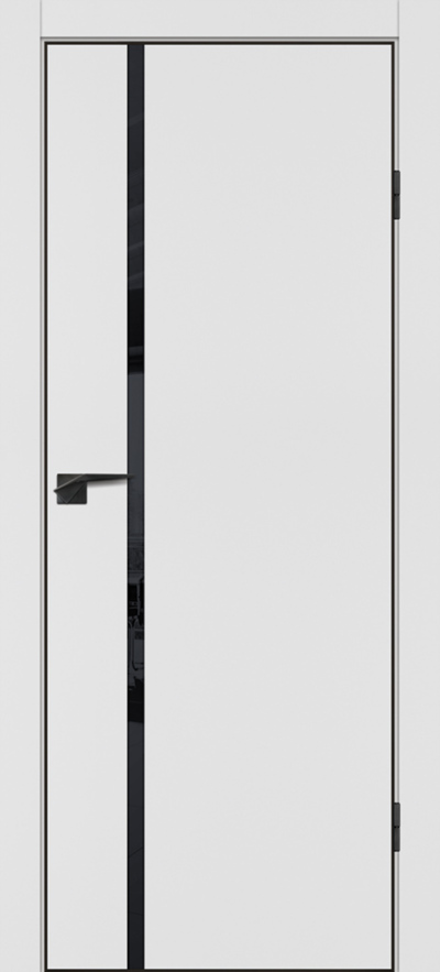 Межкомнатная дверь ПЭТ P-22 ABS Белый мат/черная кромка