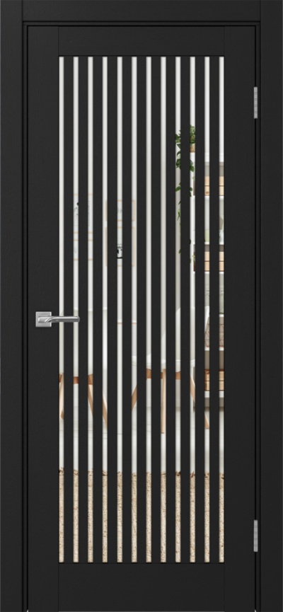   Межкомнатная дверь экошпон Турин_543.2 Антрацит/зеркало