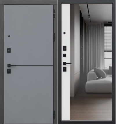  Входная дверь Бриг с зеркалом белый