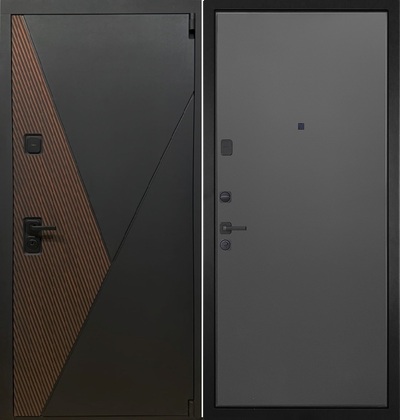  Входная дверь Геометрия 077 графит