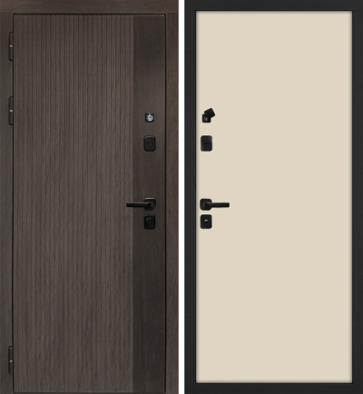 Входная дверь Вертикаль/Гладкая бежевый матовый