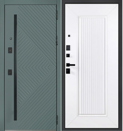  Входная дверь Тесла белый матовый