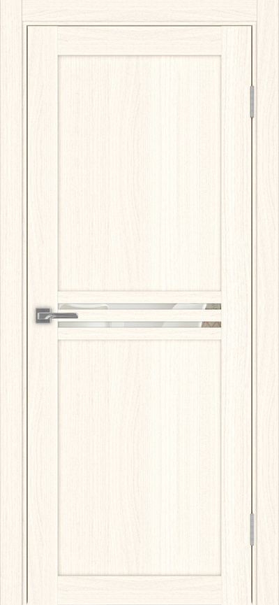 Межкомнатная дверь экошпон Турин_552.12 Ясень светлый/зеркало