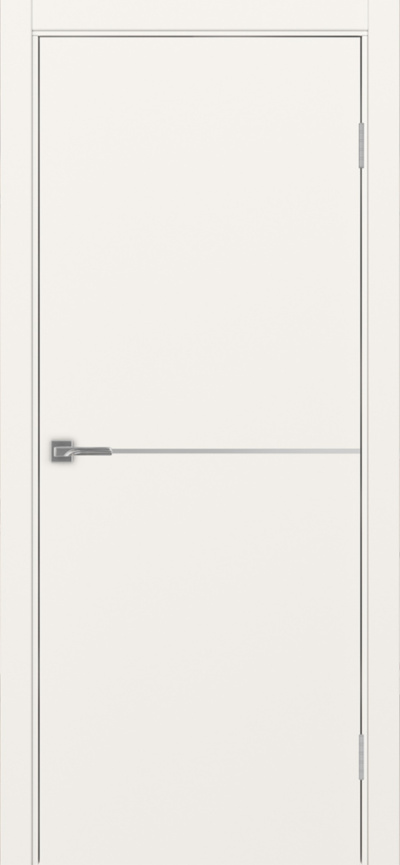 Межкомнатная дверь экошпон Неаполь_202 Бежевый/алюм.хром