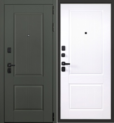  Входная дверь Сканди силк Олива/белый матовый