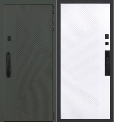 Входная дверь Смарт Лима силк олива/белый матовый