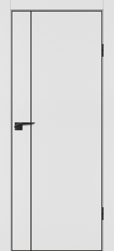 Межкомнатная дверь ПЭТ P-21 ABS Белый мат/черная кромка