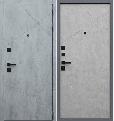  Входная дверь Дуэт Б бетон светлый