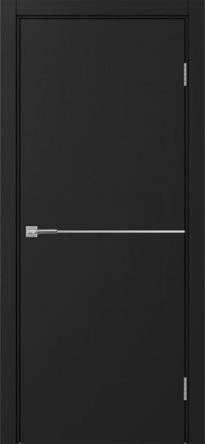 Межкомнатная дверь экошпон Неаполь_202 антрацит/алюм.хром