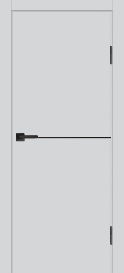 Межкомнатная дверь с эко шпоном P-19 AL черный молдинг Агат