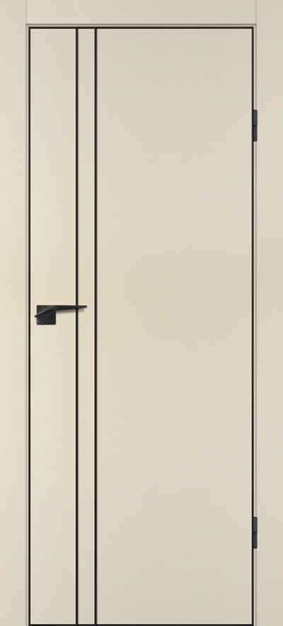 Межкомнатная дверь ПЭТ P-20 ABS Бежевый/черная кромка