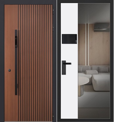 Входная дверь Матрикс с зеркалом Smart Lock H-11