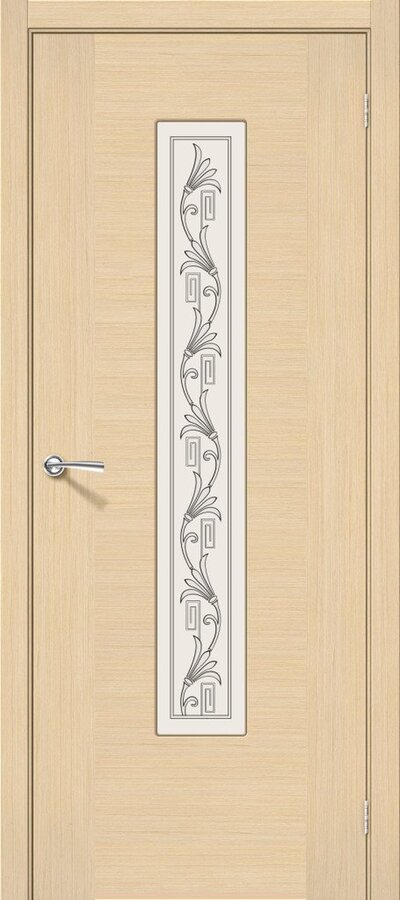 Межкомнатная дверь шпонированная Рондо ПО беленый дуб