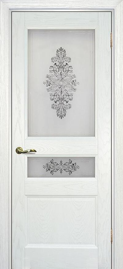 Межкомнатная дверь шпонированная Вайт-02 ПО ясень айсберг