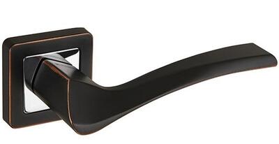 Дверная ручка DUNA XM  темная медь/хром