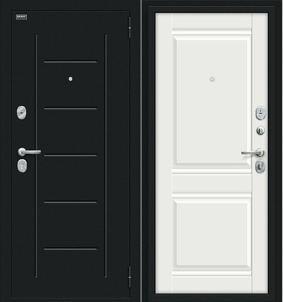  Входная дверь Некст Kale букле черное/Off-white