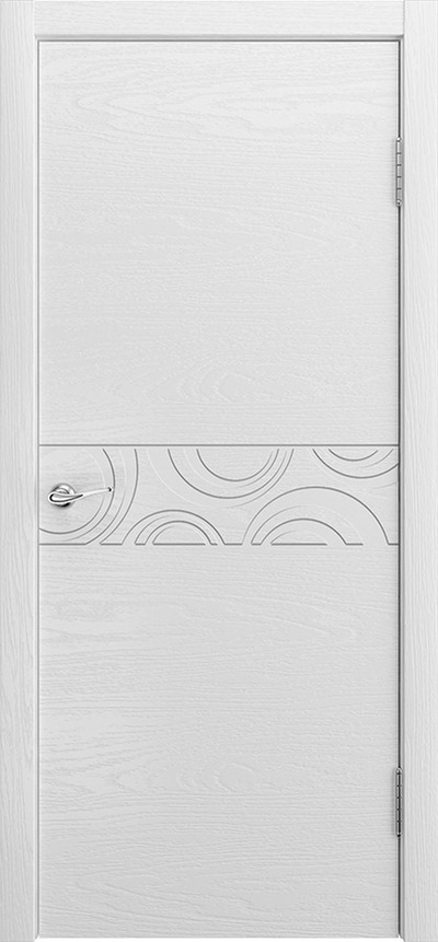 Межкомнатная дверь шпонированная Комбо-2 ясень белоснежный