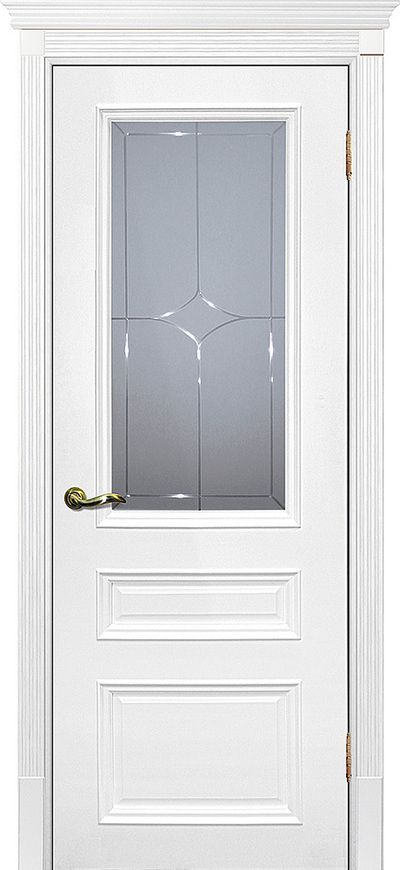 Межкомнатная дверь окрашенная Смальта 06 ПО Белый ral 9003