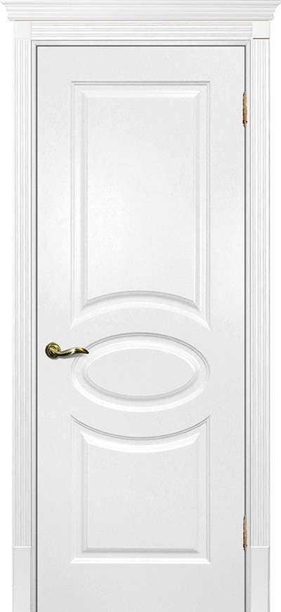 Межкомнатная дверь окрашенная Смальта 12 ПГ Белый Ral 9003