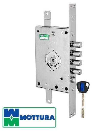 Замок врезной Mottura (Моттура) сувальдный с защёлкой 3D KEY 3D.771 S (левый), ключ 40 мм