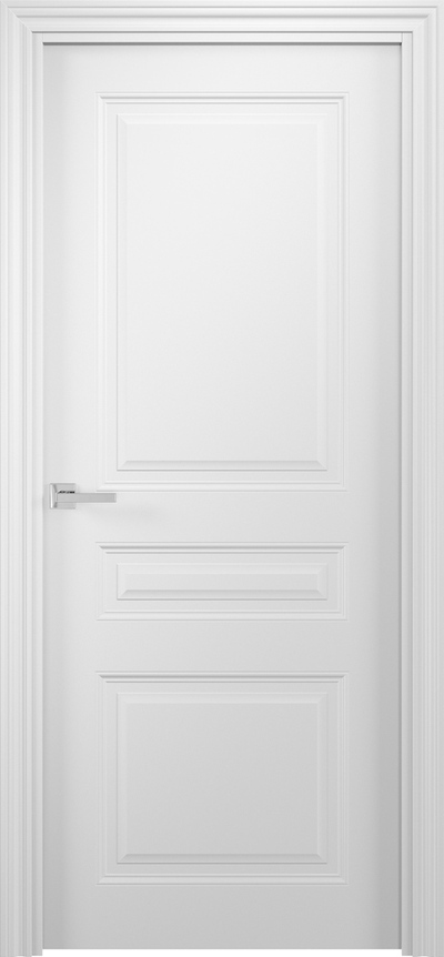 Дверь с ПВХ-пленкой Скандия ПГ белый шелк