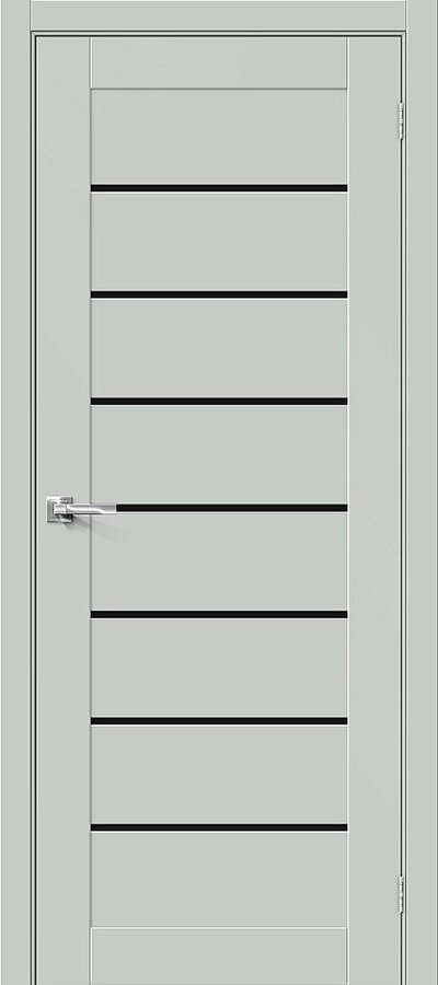 Межкомнатная дверь эмалитовая Браво-22 Grey Matt / Black Star