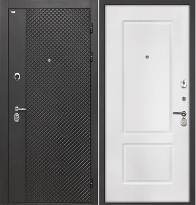 Входная дверь олимпия Блэк КВ-2 белая матовая