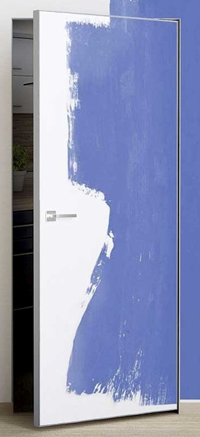 Межкомнатная дверь скрытая PX-0 Invisible кромка AL мат. с 4-х ст.