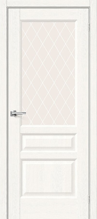 Межкомнатная дверь с эко шпоном Неоклассик-35  White Wood