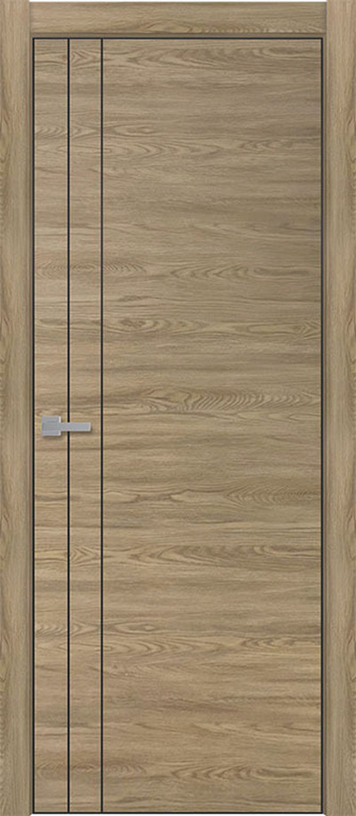 Межкомнатная дверь экошпон Тамбурат 4105 дуб мадейра черная кромка